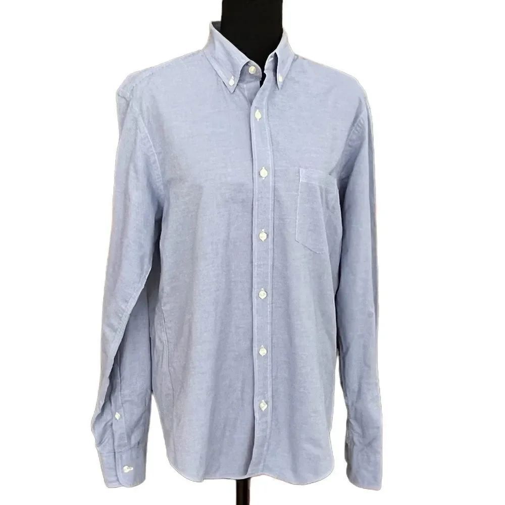 J Crew blue/white striped Slim Fit 100% cotton button front shirt size M
